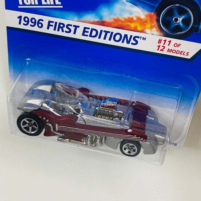 1996 Hot Wheels First Editions Twang Thang plata metálico con guitarra roja 5SP Primera Edición