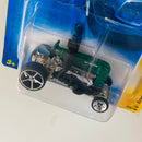 2008 Hot Wheels New Models Dragtor verde metálico OH5 base ZAMAC Primera Edición