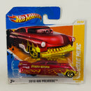 2010 Hot Wheels HW Premiere 49 Drag Mercury rojo metálico con flamas 5SP Primera Edición