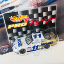 1998 Hot Wheels Pro Racing Premium NASCAR 1st Edition Brett Bodine 11 Paychex Ford Taurus blanco Llantas de Goma Goodyear