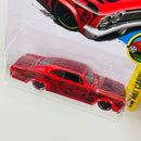 2016 Hot Wheels HW Art Cars 65 Chevy Impala rojo con flamas PR5