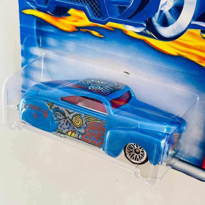 2001 Hot Wheels Monsters Tail Dragger 41 Ford Coupe 078 azul LW base ZAMAC