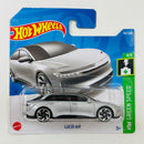 2022 Hot Wheels HW Green Speed Lucid Air plata metálico RA6 Primera Edición Tarjeta Europea
