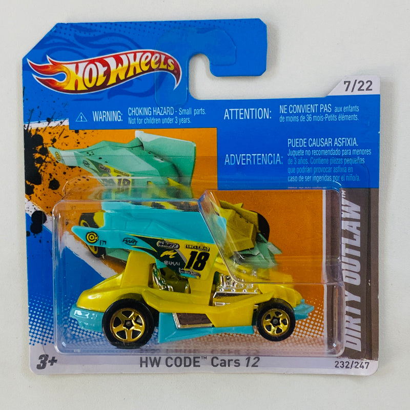 2012 Hot Wheels HW Code Cars Dirty Outlaw amarillo 5SP Blíster Europeo