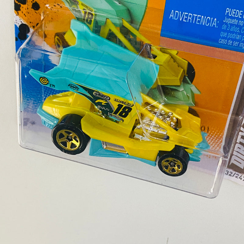 2012 Hot Wheels HW Code Cars Dirty Outlaw amarillo 5SP Blíster Europeo