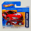 2012 Hot Wheels HW All Stars Mecane Trophy rojo 10SP Blíster Europeo