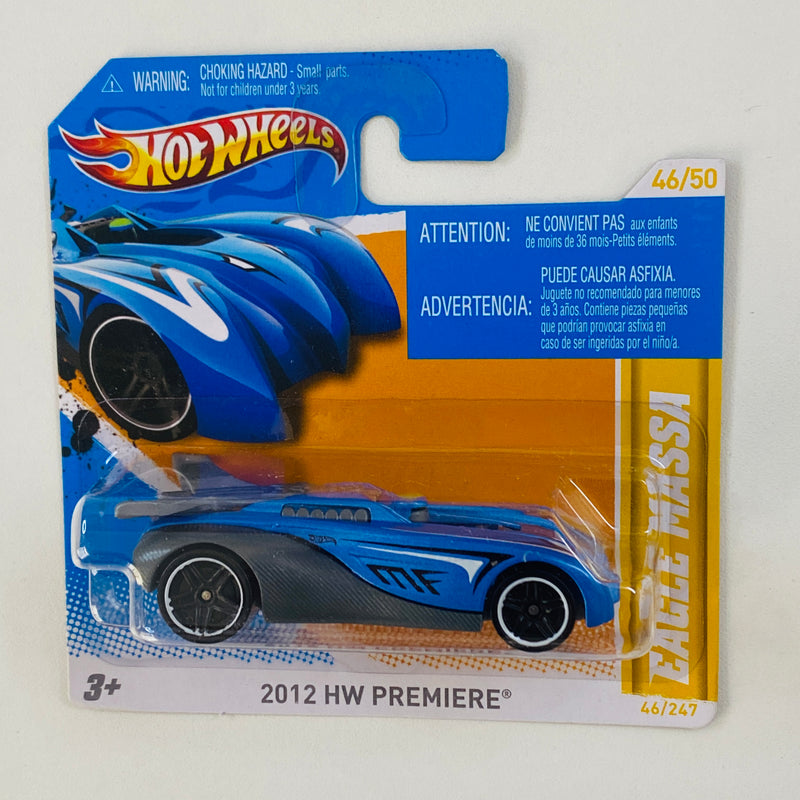 2012 Hot Wheels HW Premiere Eagle Massa azul metálico PR5 Blíster Europeo Primera Edición