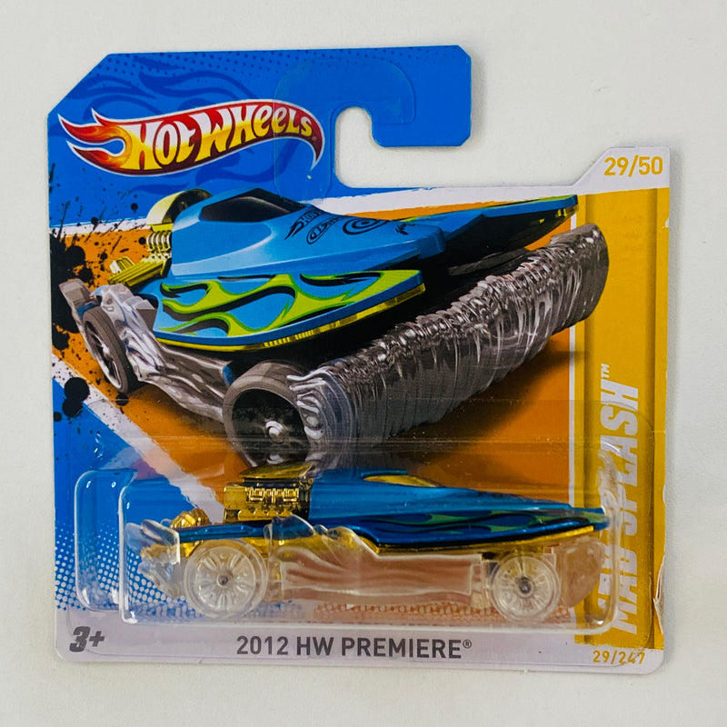 2012 Hot Wheels HW Premiere Mad Splash celeste J5 Blíster Europeo Primera Edición