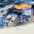 1999 Hot Wheels Racing NASCAR Deluxe Valvoline Mark Martin 6 Scorchin Scooter blanco con azul MC3 base ZAMAC