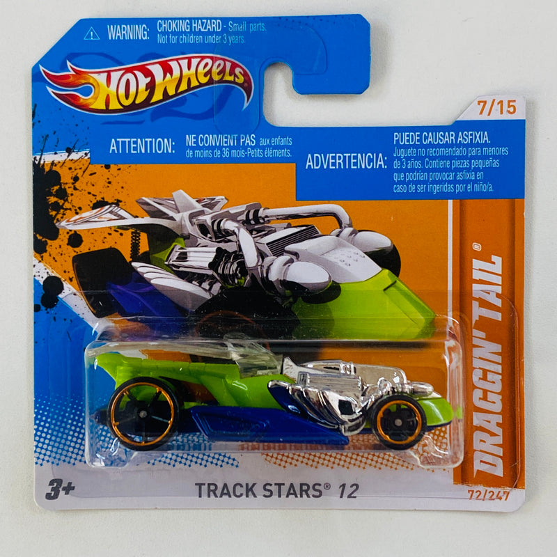 2012 Hot Wheels Track Stars Draggin Tail verde OH5 Blíster Europeo