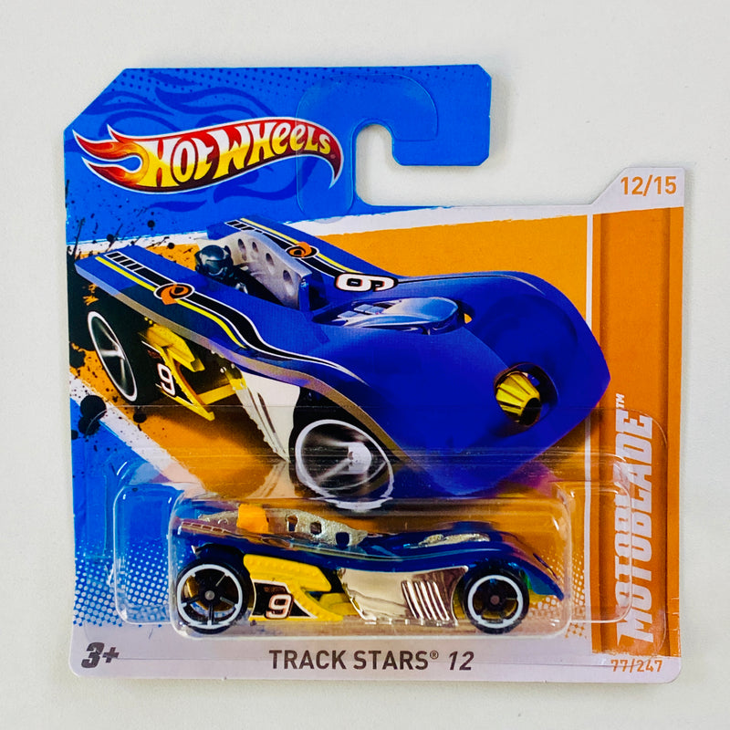 2012 Hot Wheels Track Stars Motoblade azul OH5 Blíster Europeo