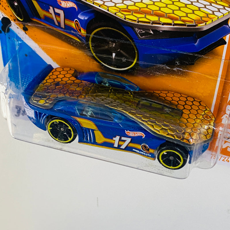 2012 Hot Wheels Track Stars Solar Reflex azul OH5 base ZAMAC Blíster Europeo