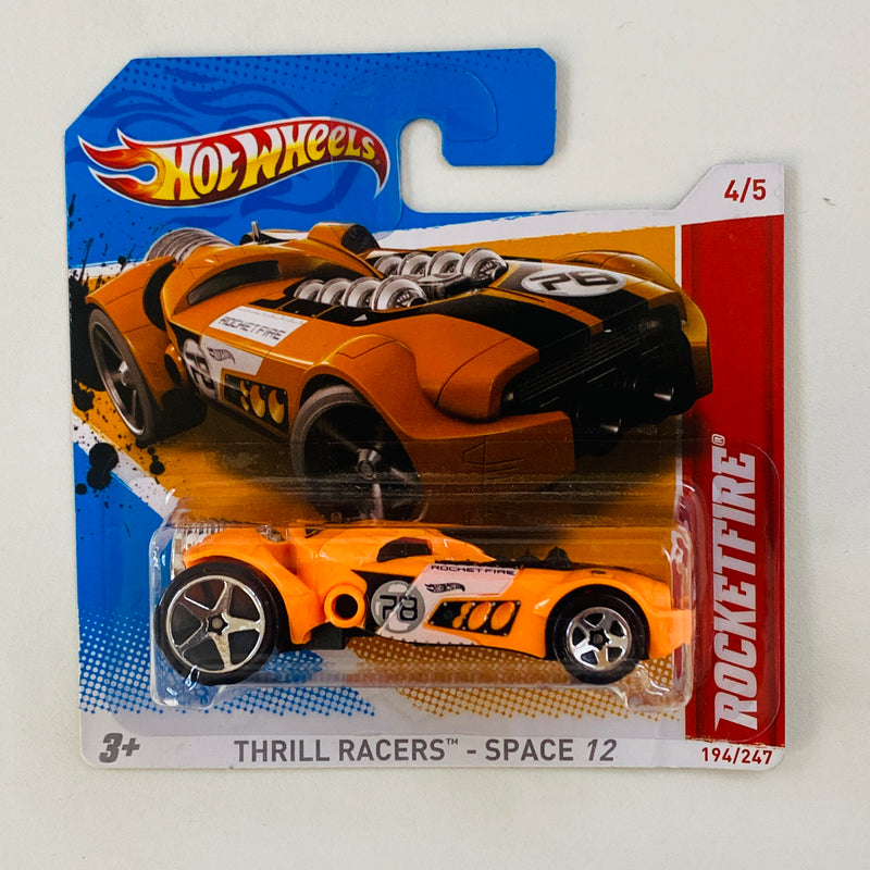 2012 Hot Wheels Thrill Racers Space Rocketfire naranja 5SP Blíster Europeo