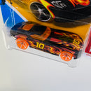2012 Hot Wheels Thrill Racers Volcano Fast Felion negro con flamas OH5 base ZAMAC Blíster Europeo
