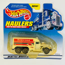 2000 Hot Wheels Haulers Firestone Hot Rod Wagon Camión de Carga blanco 8DOT Primera Edición - Detalle Burbuja