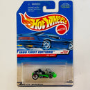 1998 Hot Wheels First Editions Go Kart negro con verde fluorescente 5SP Primera Edición