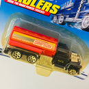 2000 Hot Wheels Haulers Simpson Racing Safety Hot Rod Tank Truck Camión Cisterna negro 6SP Primera Edición - Detalle Burbuja