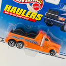 1999 Hot Wheels Haulers Modern Cable Truck Camión Portacables naranja 5SP Primera Edición