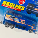 1999 Hot Wheels Haulers 30th Anniversary NASCAR Kyle Petty 44 Custom Cabover Hauler Camión de Carga azul 3SP Primera Edición