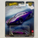 2025 Hot Wheels Premium Car Culture Timeless Icons Koenigsegg Agera R morado metálico Llantas de Goma RR