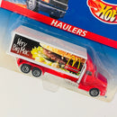 1997 Hot Wheels Haulers McDonalds Very Big Mac Standard Box Truck Camión de Carga rojo con blanco 7SP Primera Edición