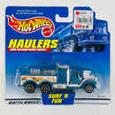 2000 Hot Wheels Haulers Surf N Fun Hot Rod Hauler Camión de Servicio verde azulado 10DOT Primera Edición