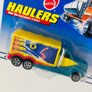 1999 Hot Wheels Haulers Modern Canvas Back Hauler verde azulado 5SP Primera Edición