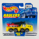 2000 Hot Wheels Haulers Rock N Rod Mobile Crane Hauler Camión Grúa amarillo 3SP Primera Edición