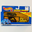2001 Hot Wheels Pavement Pounders Exclusive Sol-Aire CX-4 y camión Short Nose Sleeper Cab Truck Primera Edición