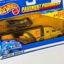 2001 Hot Wheels Pavement Pounders Exclusive Sol-Aire CX-4 y camión Short Nose Sleeper Cab Truck Primera Edición