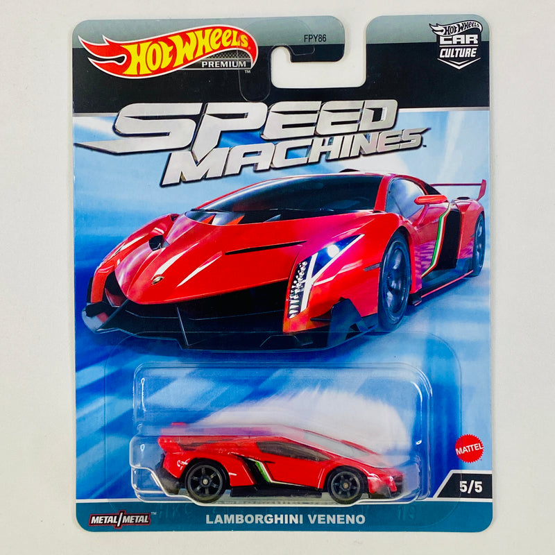 2023 Hot Wheels Premium Car Culture Speed Machines Lamborghini Veneno rojo CM6