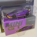 2025 Mini GT MiJo Exclusives 1:64 Limited Edition Lamborghini Huracan STO Viola Pasifae morado Llantas de Goma