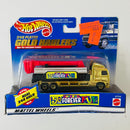1998 Hot Wheels 24K Plated Gold Haulers Toy R Us 50 Years Forever Fun Cabover Boom Truck Camión Grúa oro cromado 7SP
