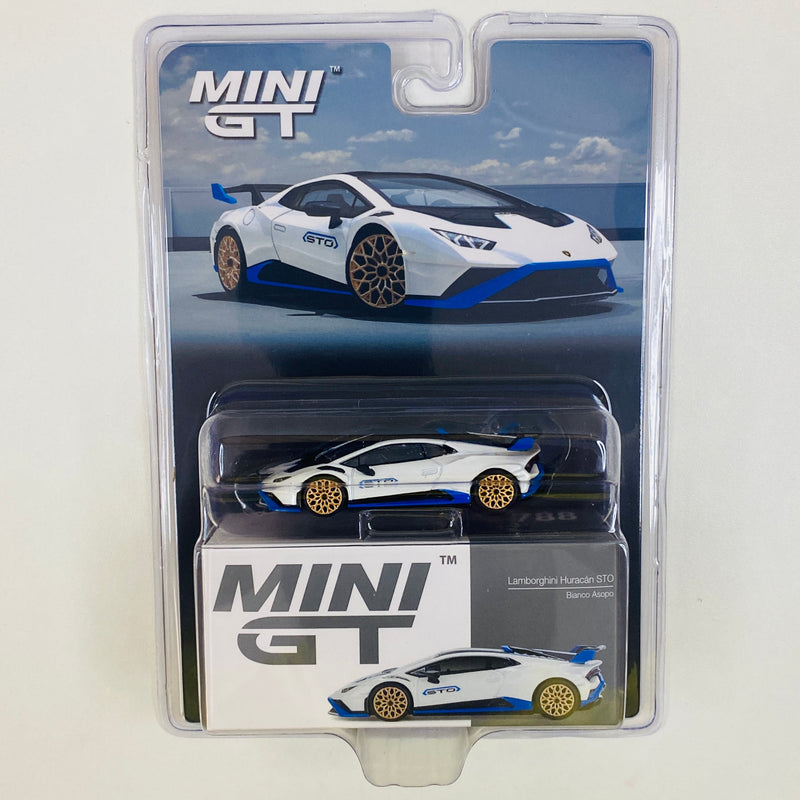2025 Mini GT MiJo Exclusives 1:64 Limited Edition Lamborghini Huracan STO Bianco Asopo blanco Llantas de Goma