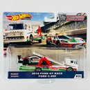 2020 Hot Wheels Premium Car Culture Team Transport Castrol 2016 Ford GT Race y camión Ford C-800 con Llantas de Goma RR - Detalle Burbuja