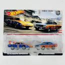 2022 Hot Wheels Premium Car Culture Plymouth 2 Pack Set de 2 - 70 Plymouth Superbird y 70 Plymouth Roadrunner con Llantas de Goma RR - Detalle Burbuja