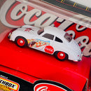 1999 Matchbox Collectibles 1:43 Coca Cola Collection Coke 1958 Porsche 356A Coupe blanco Llantas de Goma - Escala 1:43