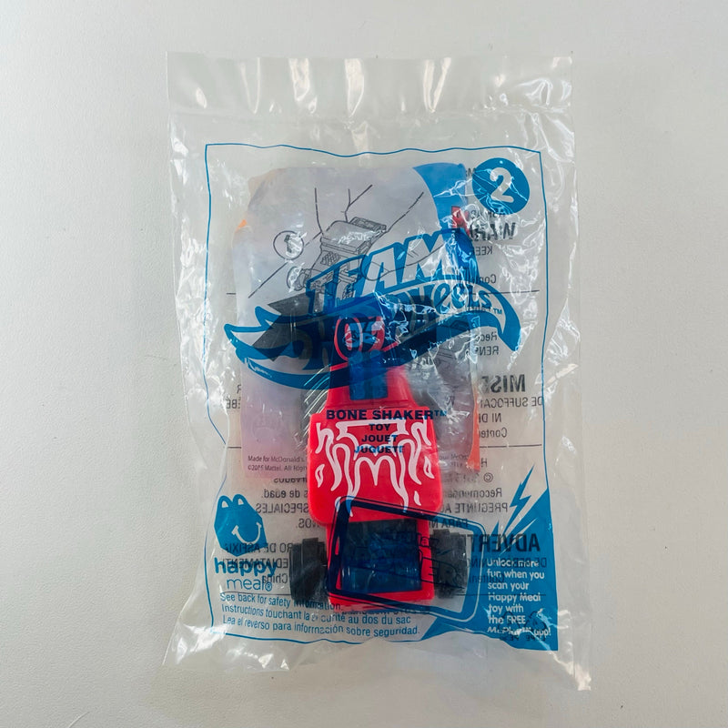 2015 Hot Wheels McDonalds Happy Meal Team Hot Wheels Series Bone Shaker rojo PR5 - En Bolsa Baggie