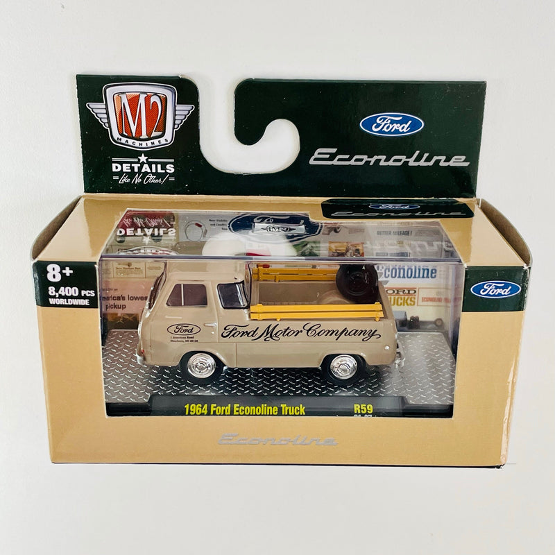 2021 M2 Machines Limited Edition 1/8,400 1964 Ford Econoline Truck R59 beige Llantas de Goma