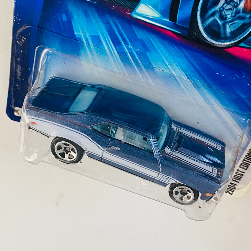 2004 Hot Wheels First Editions Chevrolet Nova 1968 005 celeste metálico 5SP Primera Edición