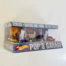 2002 Hot Wheels Target Exclusive Pop's Garage Set de 4 con Llantas de Goma RR - Honda Civic Si, 1932 Ford Roadster Pickup Hooligan, 1932 Ford Deuce Roadster, 71 Plymouth GTX