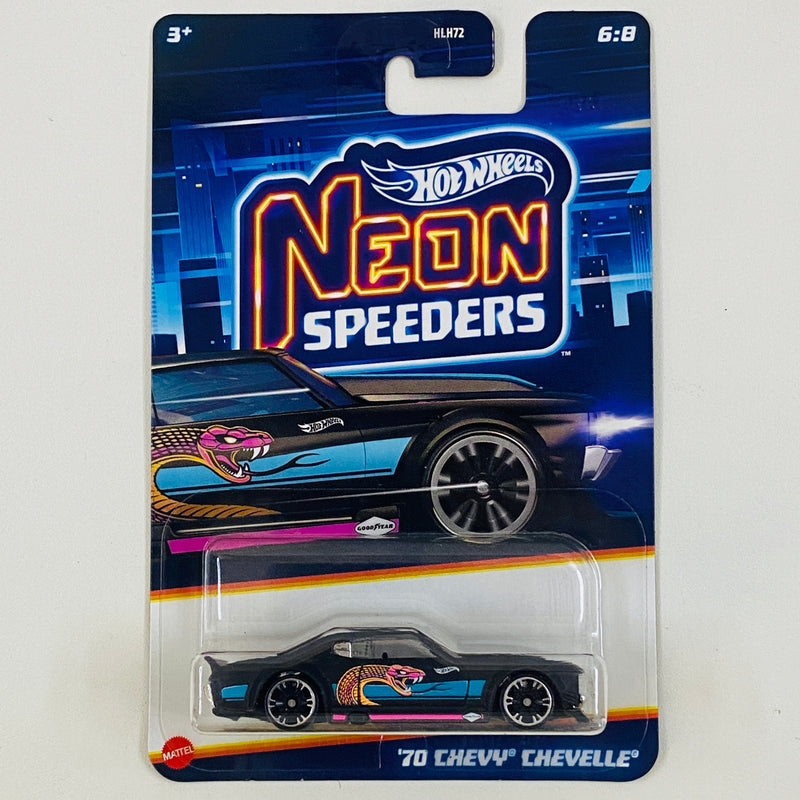 2025 Hot Wheels Walmart Exclusive Neon Speeders 70 Chevy Chevelle SS negro NS6