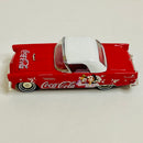 1999 Matchbox Collectibles 1:43 Coca Cola Collection Coke 1955 Ford Thunderbird rojo con blanco Llantas de Goma - Loose/Suelto - Detalle Pintura - Escala 1:43