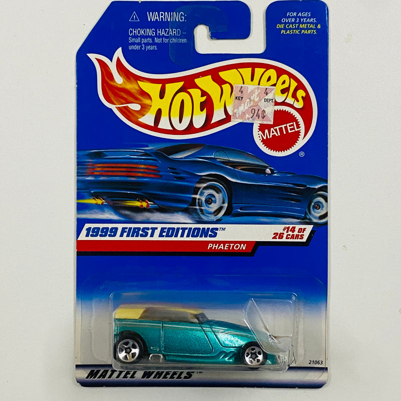 1999 Hot Wheels First Editions 1930 Ford Phaeton Model A verde metálico 5SP base ZAMAC Primera Edición - Detalle Burbuja