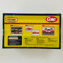 1999 Matchbox Collectibles 1:43 Coca Cola Collection Coke 1956 Chevy 3100 Pickup celeste con blanco Llantas de Goma - Detalle Caja - Escala 1:43