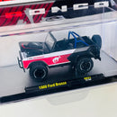 2021 M2 Machines Hobby Exclusive Limited Edition 1/8,250 Ford Performance 1966 Ford Bronco blanco con rojo Llantas de Goma