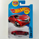 2014 Hot Wheels HW City Ryura LX rojo metálico J5 Primera Edición