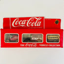 1983 Lledo Days Gone Coca Cola Hartoy Set de Inglaterra - 1928 Ford Model T Van, Horse Drawn Delivery Van, 1935 Dennis Single Deck Bus