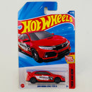 2025 Hot Wheels Then and Now 2018 Honda Civic Type R rojo 10SP