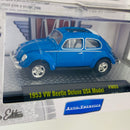 2015 M2 Machines Auto-Thentics Limited Edition Volkswagen 1953 VW Beetle Deluxe USA Model VW03 azul Llantas de Goma
